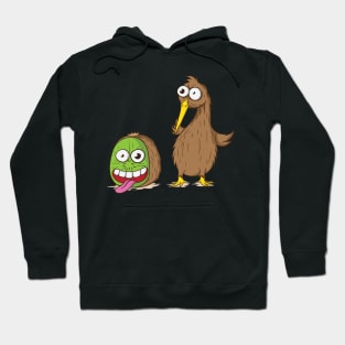 Rotate kiwivogel and kiwifruit Hoodie